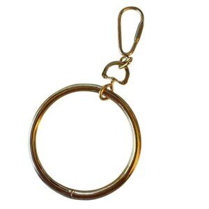 Gold Keyring Bracelet With Heart-Shaped Charm & Lobster Clasp